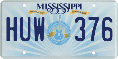 MS license plate HUW376