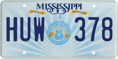 MS license plate HUW378