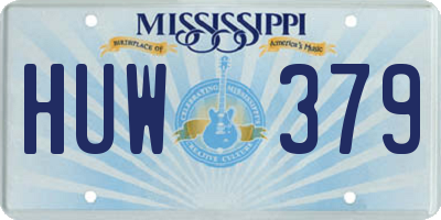 MS license plate HUW379