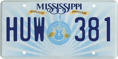 MS license plate HUW381