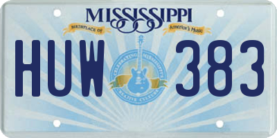 MS license plate HUW383