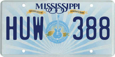MS license plate HUW388