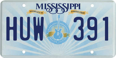 MS license plate HUW391