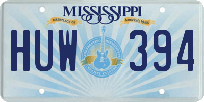 MS license plate HUW394