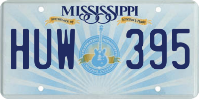 MS license plate HUW395