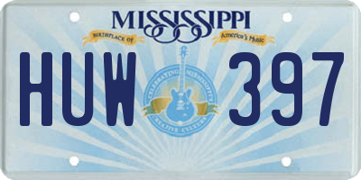 MS license plate HUW397