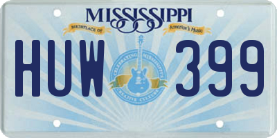MS license plate HUW399