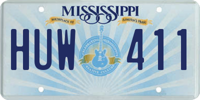 MS license plate HUW411