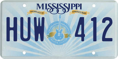 MS license plate HUW412