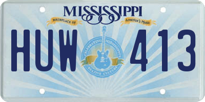 MS license plate HUW413