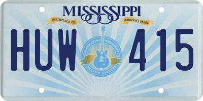 MS license plate HUW415