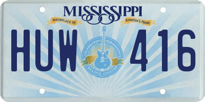 MS license plate HUW416