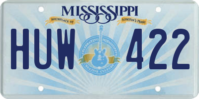 MS license plate HUW422