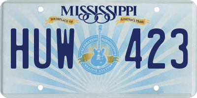 MS license plate HUW423