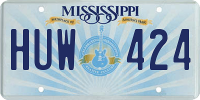 MS license plate HUW424