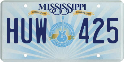MS license plate HUW425