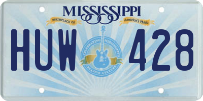 MS license plate HUW428