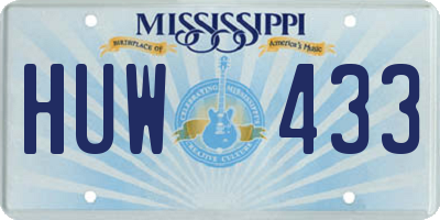 MS license plate HUW433