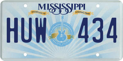 MS license plate HUW434