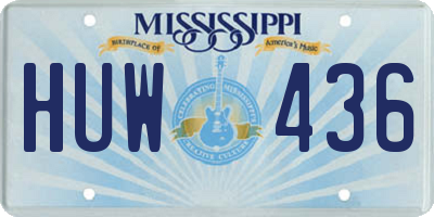 MS license plate HUW436