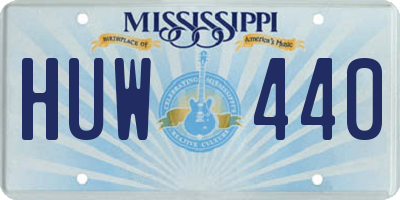 MS license plate HUW440
