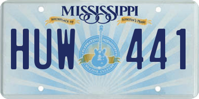 MS license plate HUW441