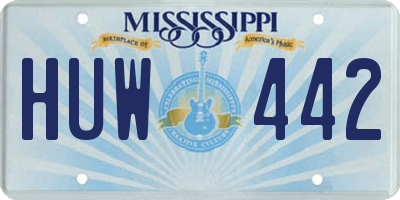 MS license plate HUW442