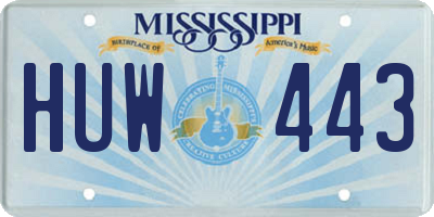 MS license plate HUW443