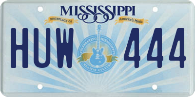 MS license plate HUW444