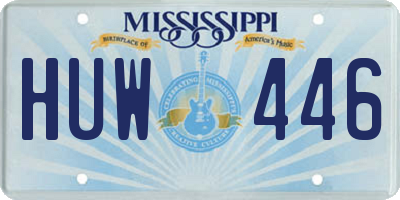 MS license plate HUW446