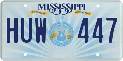 MS license plate HUW447