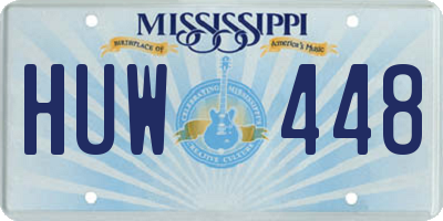 MS license plate HUW448