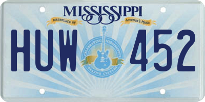 MS license plate HUW452
