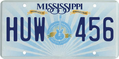 MS license plate HUW456