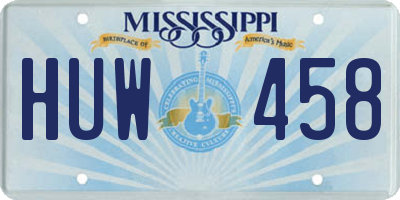 MS license plate HUW458