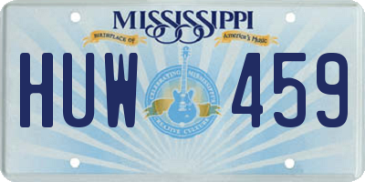MS license plate HUW459