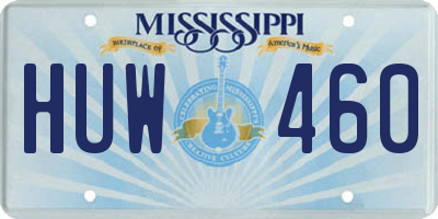 MS license plate HUW460