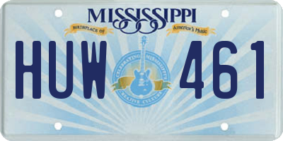 MS license plate HUW461