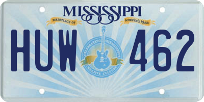 MS license plate HUW462