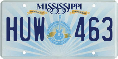 MS license plate HUW463