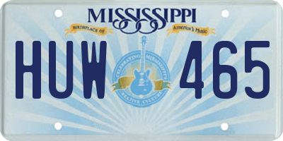 MS license plate HUW465