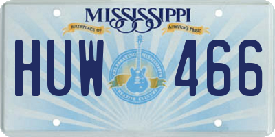 MS license plate HUW466