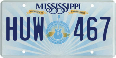 MS license plate HUW467