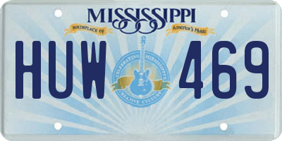 MS license plate HUW469