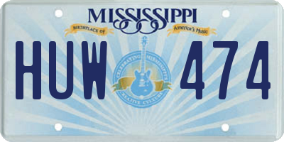 MS license plate HUW474