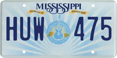 MS license plate HUW475