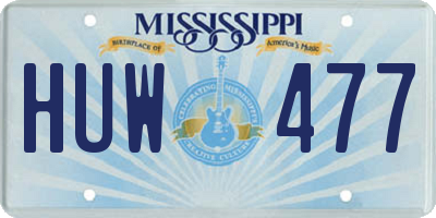 MS license plate HUW477