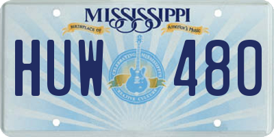 MS license plate HUW480