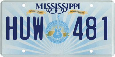 MS license plate HUW481