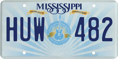 MS license plate HUW482